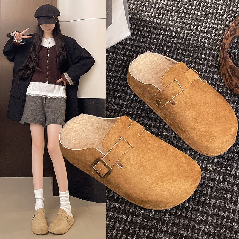 New versatile birkenstock-style women's sandals: retro casual, non-slip, closed-toe, half-wrap, flat, wear-resistant, and easy-to-wear