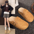 New versatile birkenstock-style women's sandals: retro casual, non-slip, closed-toe, half-wrap, flat, wear-resistant, and easy-to-wear