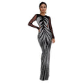 C7150 cross-border   fashion women's hotfix rhinestone long sleeve sexy bodycon mini dress