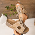 summer new arrival: plus-size women's casual comfort thick-soled slip-on flat beach sandals - wholesale