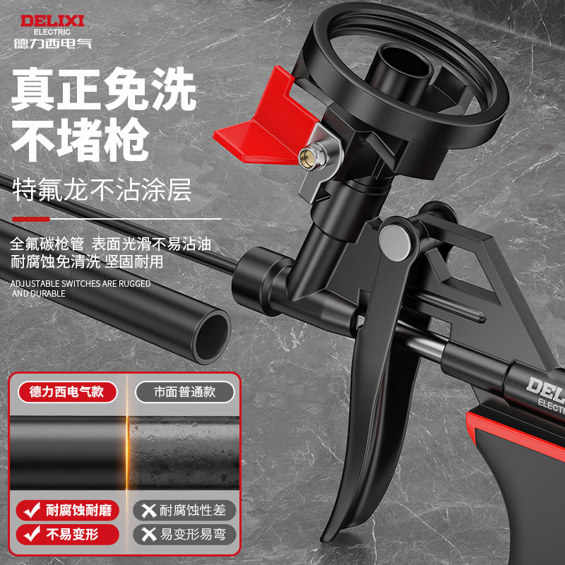 Delixi Electric Styrofoam Gun Door Seam Floor Tile Polyurethane Sealant Spray Gun Removable No Cleaning Glue Gun