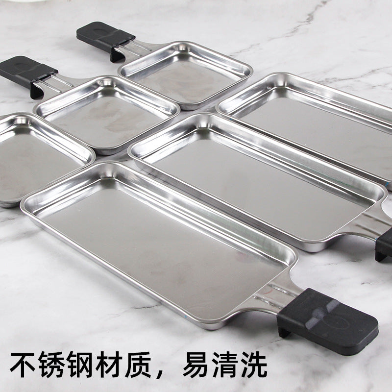Stainless steel hand plate double-layer electric oven matching hand plate korean electric oven hand plate barbecue accessories wholesale tools