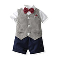 First birthday outfit for baby boys - spring collection: little gentleman suit with vest - three-piece set for baby's birthday, wedding, or banquet