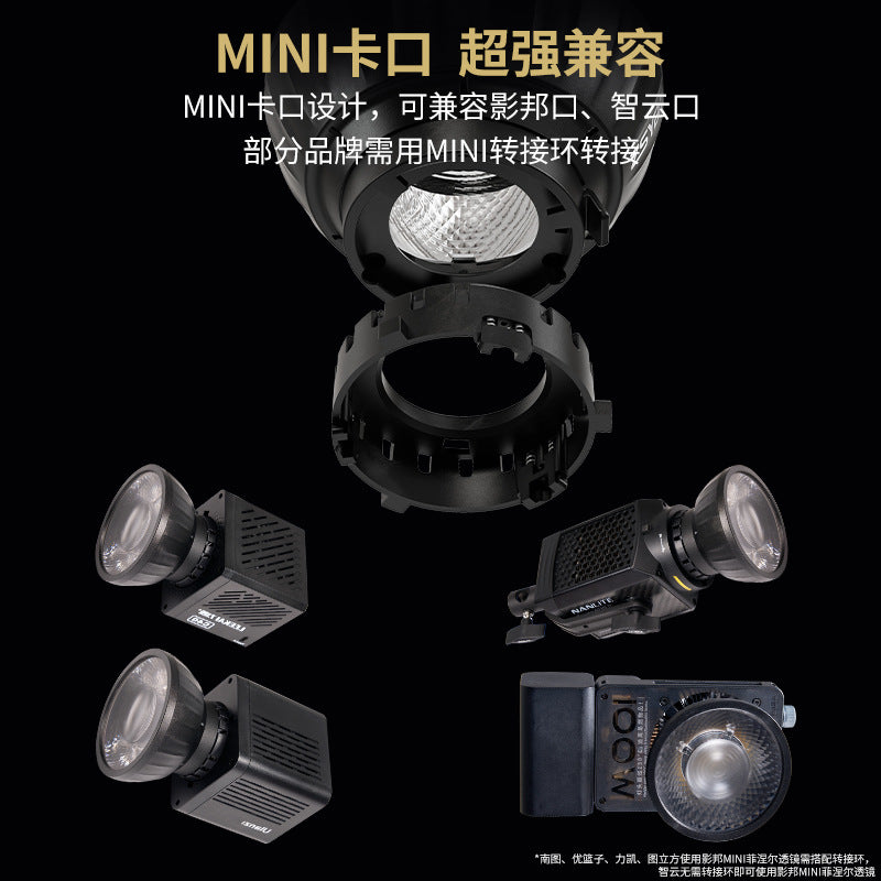 Foreign trade custom Yingbang Mini mouth Fresnel lens 9 times brighter photography condenser, external shooting accessory beam tube