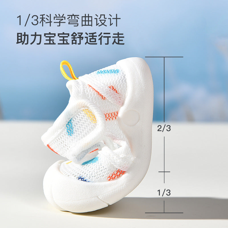 New baby sandals for boys, summer first walker shoes, 0-2 years old infant anti-slip soft sole mesh shoes for babies and toddlers, baby girl shoes