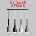 Nordic restaurant chandelier three-head four-head modern casual dining room bar creative tea room long plate round plate iron chandelier