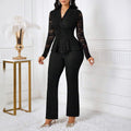 Women's elegant top paired with bold, oversized cartoon-print pants, contrasting with vibrant, color-blocked trousers