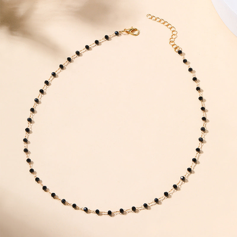 Wholesale alloy zircon necklaces - new european and american cross-border styles, minimalist luxury, unique jewelry for women, simple, fashionable, and versatile clavicle chains