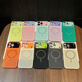 Suitable for iphone16 macaron contrasting color mesh cooling mobile phone case apple 17 thin and light large window protective case 15