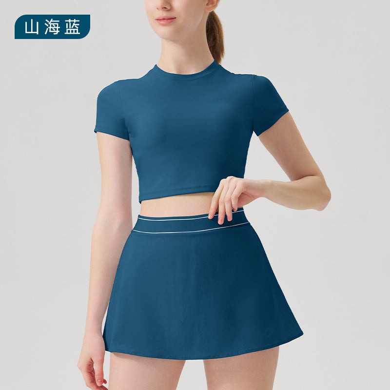 new arrivalcasual sports intimatesfashion tape tennis skirt suit running sports yoga suit fitness suit