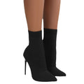 Exportplus sizefashion autumn style in stock pointed toe knitting knee socks high heel stiletto women's boots fly knit women's elastic sock boots