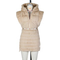 Amazon winter new european and american women's hooded short puffer jacket fashionable warm faux fur vest