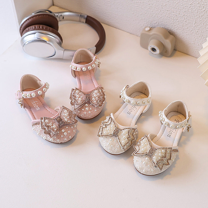 Ready-to-ship summer girls' indoor/outdoor slippers & sandals - comfortable casual shoes with bow detail for little girls (sizes for mid-to-large children)