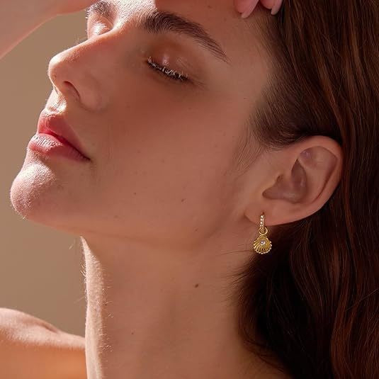 European and american amazon new scallop beach retro chic earrings elegant jewelry earrings travel party gift for women