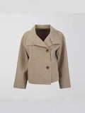 fashion  fall and winternew arrival women's clothing  elegantelegance stand collar button long sleeveswoolenoutwear