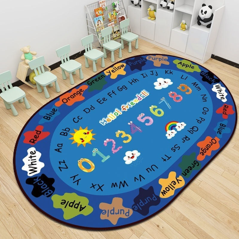 Baby crawling mat, cooling pad, classroom reading area, educational play mat, nursery kids alphabet crystal velvet rug