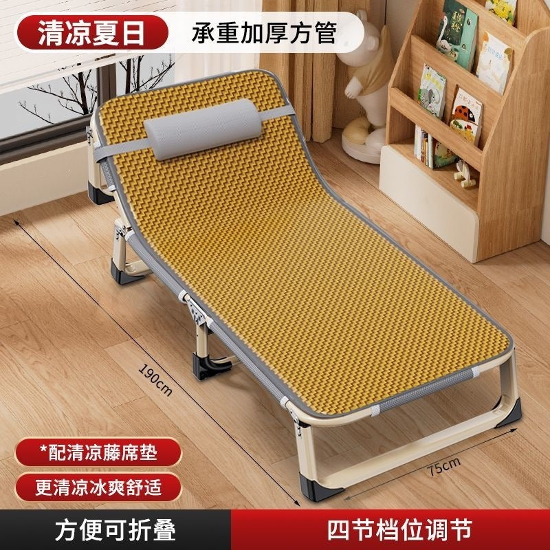 Foldable single bed sheet nap bed household simple lunch break accompanying bed portable adult camping bed office recliner
