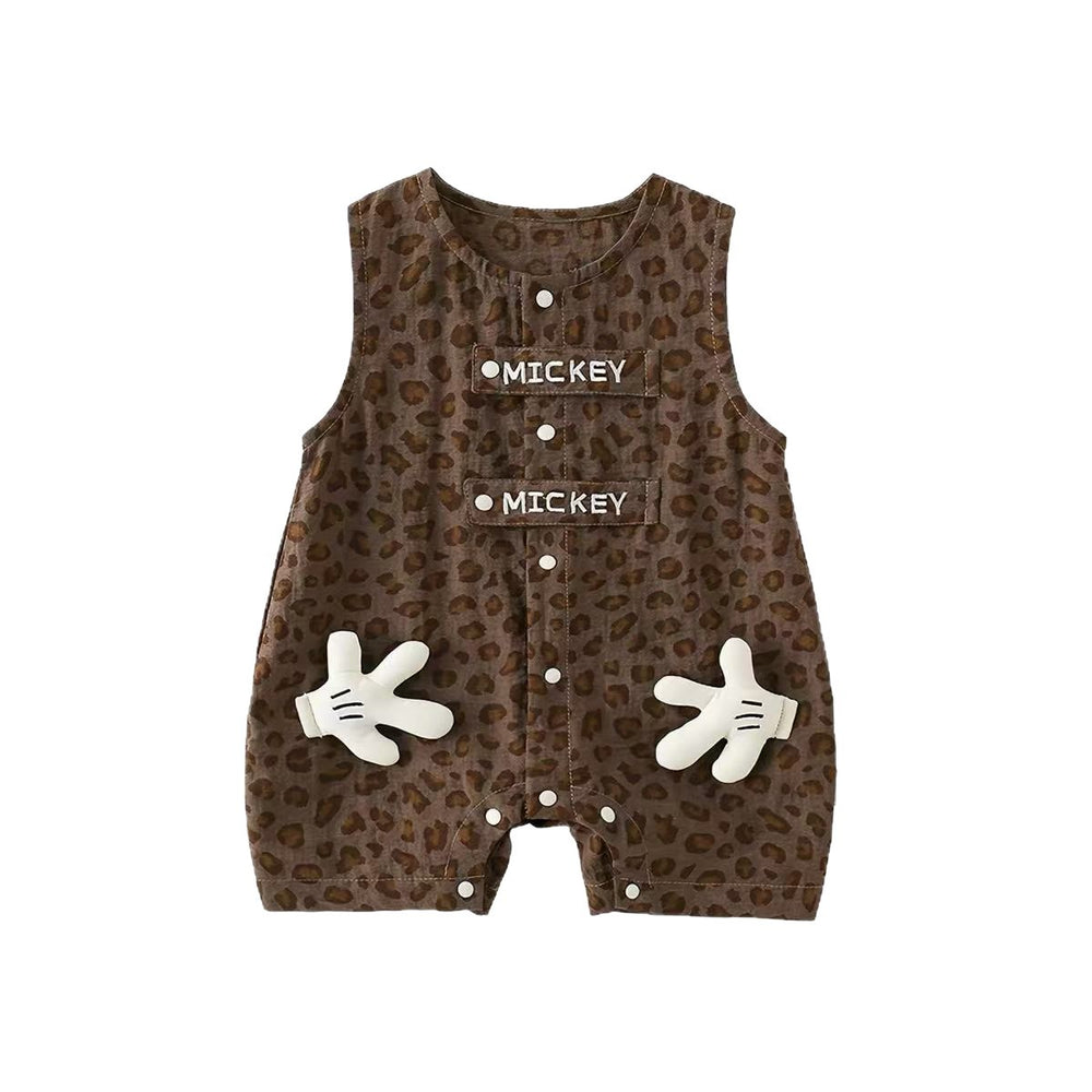 Super cute summer baby clothes, stylish and trendy. lightweight summer rompers for baby boys, perfect for younger months. leopard print onesies