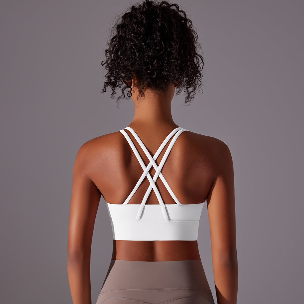 Processing personalized brushed cross back shockproof push-up sports intimates cloud-like yoga sports bra fitness tops