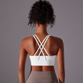 New arrival double-sided brushed cross back shockproof push-up sports intimates cloud-like yoga sports bra fitness tops