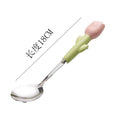 Simple 304 stainless steel kids knife, fork and spoon combination, high-looking spoon, tulip ceramic handle, steak knife