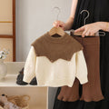Girls' knit sweater set  autumn/winter: baby & toddler doll collar bow top with leggings