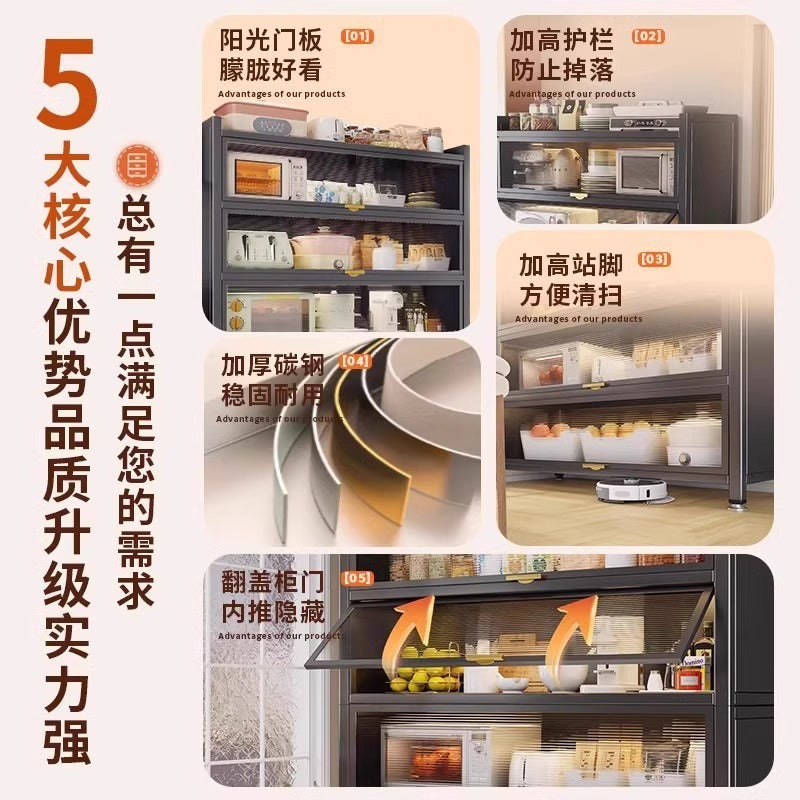 Kitchen storage rack floor-standing multi-functional home appliance storage cabinet cabinet shelf for home spice rack cabinet cupboard