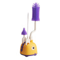 Baby cleaning brush set - includes cup brush, straw brush, storage box, base, silicone nipple brush, and bottle brush