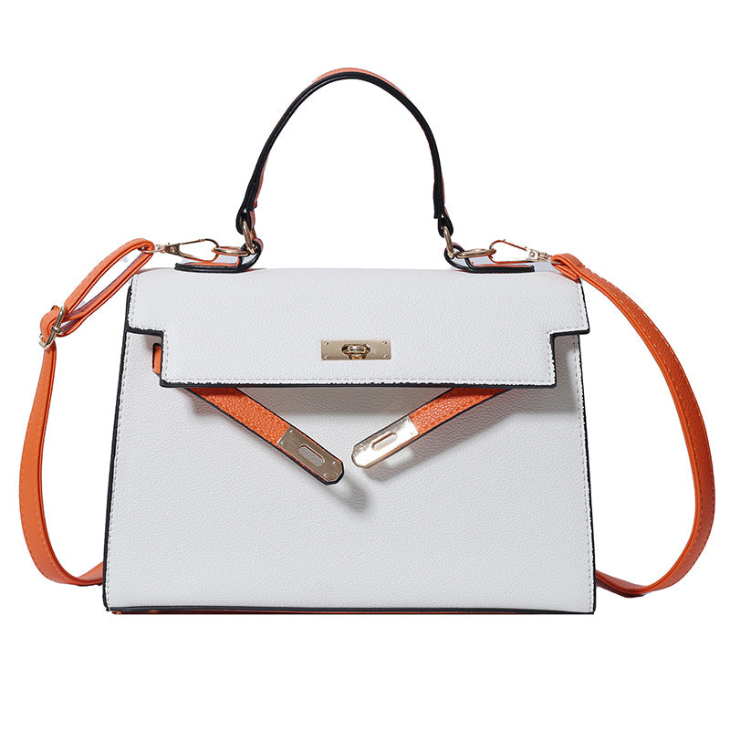 Versatile women's shoulder bag - crossbody, tote, and handbag - 2025 new arrival - trendy color block kelly bag for women (cross-border e-commerce)