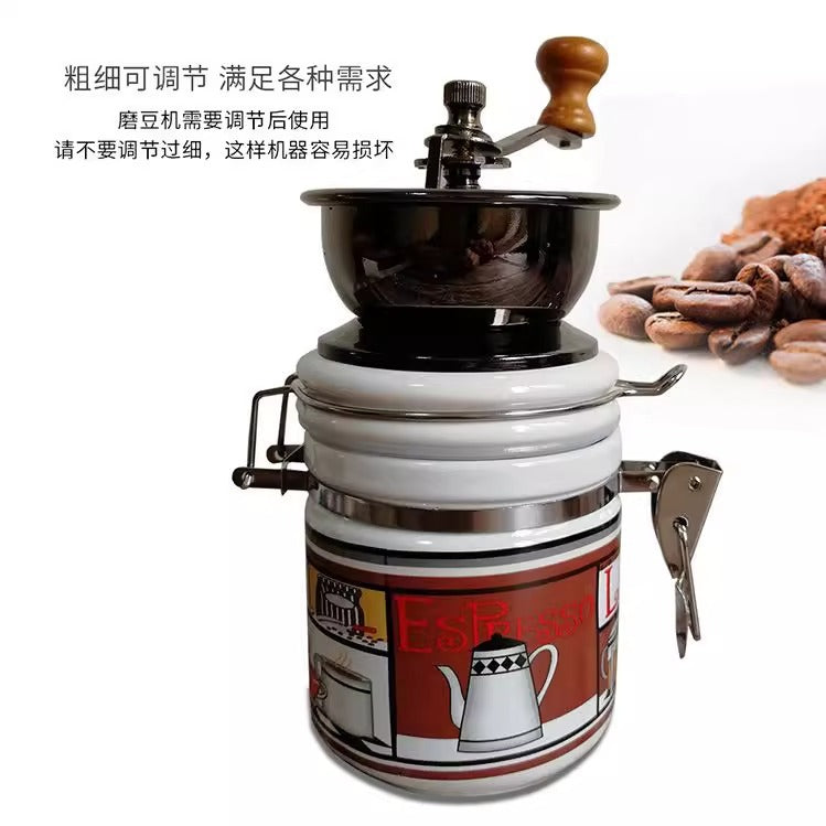 Hand grinder retro coffee grinder ceramic powder bin hand grinder coffee machine manual coffee bean grinding appliance