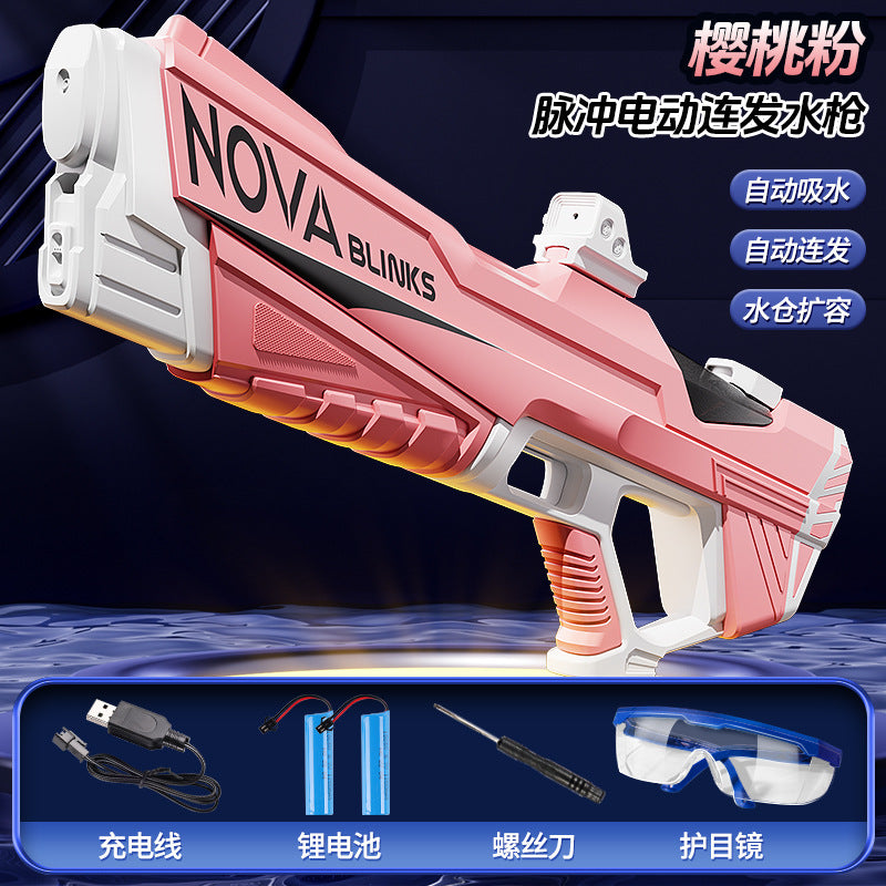 Electric pulse burst water gun - cutting-edge tech, fully electric, automatic water intake, high-pressure, powerful water blaster, water spray toy for kids