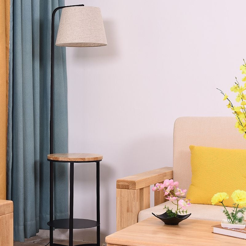 Modern casual small coffee table movable corner table sofa side table side cabinet bedside table storage rack small round table floor lamp