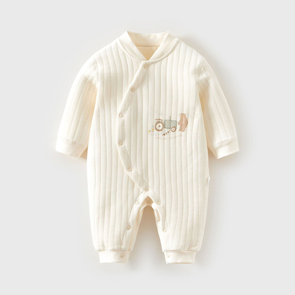 Babibele baby onesie - pure cotton, warm, newborn clothes, quilted romper, baby bodysuit, sleepsuit (unisex)