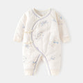 Babibele quilted romper - lightweight cotton, seamless bodysuit, autumn/winter pure cotton newborn butterfly outfit, baby crawling suit