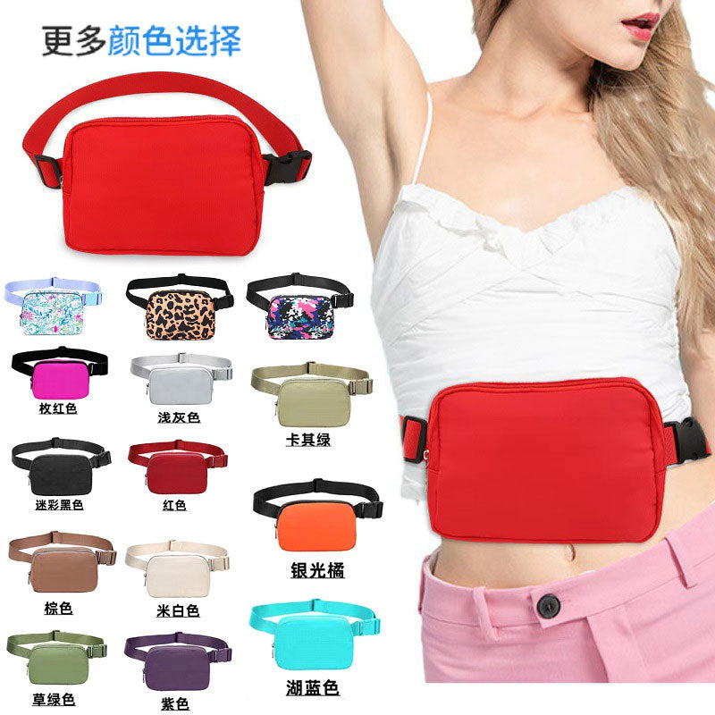 customized Lulu same fanny pack outdoor sports messenger bag mobile phone bag nylon running fitness bag