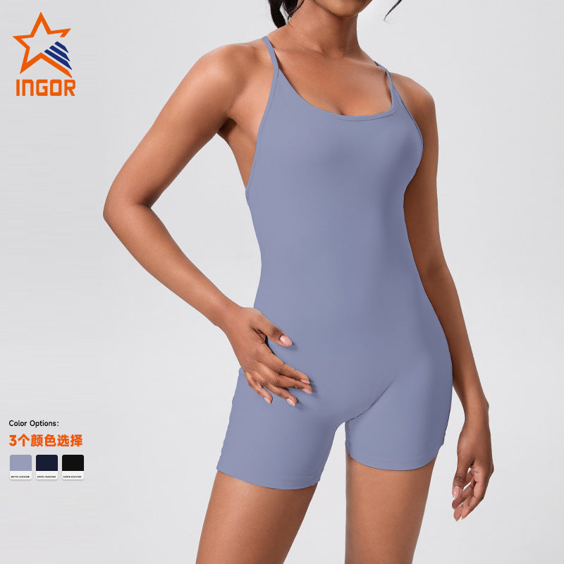 New arrival cross-border cross-back tight one-piece yoga wear sports casual hip lift all-in-one one-piece yoga wear