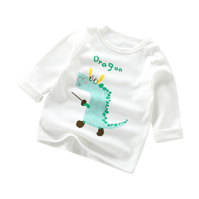 Boys' and girls' long-sleeve t-shirts, 100% cotton undershirts, spring and autumn styles, infant and toddler thermal underwear, baby tops, kids' and infant clothing