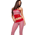 hot-selling women's clothing: sexy, slim-fit, casual striped print two-piece set with color-blocked tube top