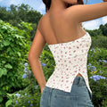 spring/summer new arrivals: tk women's age-defying sweet style t-shirt - cropped floral bandeau top, figure-flattering
