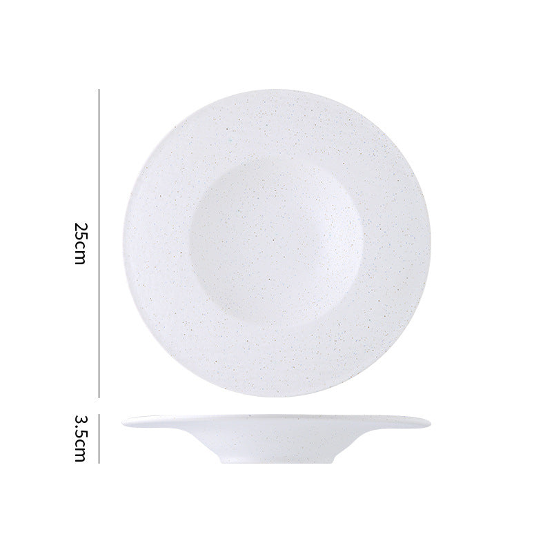 Minimalist and high-end ceramic bowls, plates, and dishes - creative, simple style for hotel restaurants, home use, western cuisine, steak plates, and dessert plates