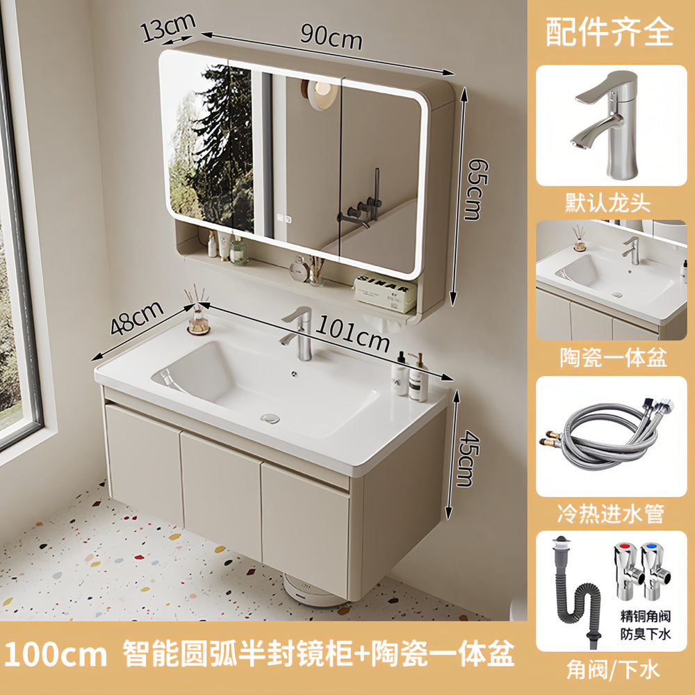 Thickened honeycomb aluminum bathroom cabinet ceramic all-in-one basin bathroom bathroom cabinet wash basin wash basin wash basin combination