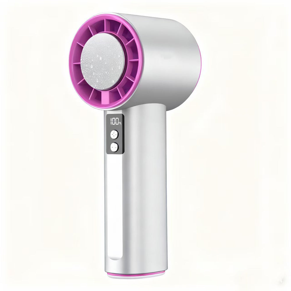 high-speed handheld cooling fan usb rechargeable mini digital display turbine violent high wind small fan s006