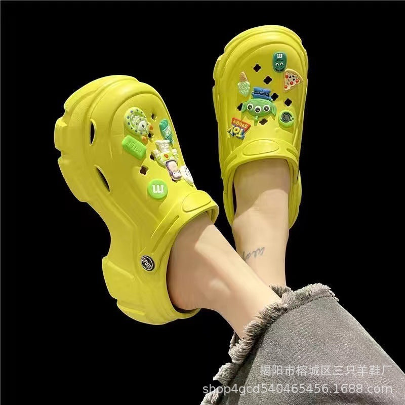 Thick sole crocs women's new arrival heightenednon-slipfashionpopular popular beach sandals outwear summer wholesale