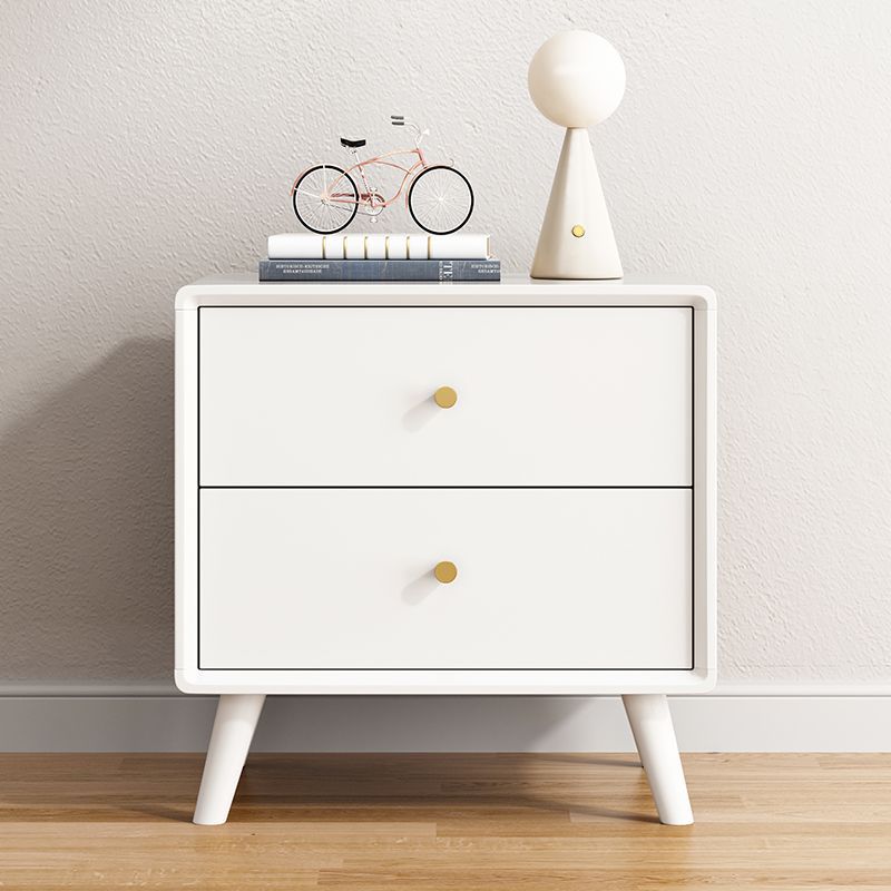 Solid wood nightstand bedside table - minimalist modern bedroom storage cabinet - compact japanese-style organizer for small spaces