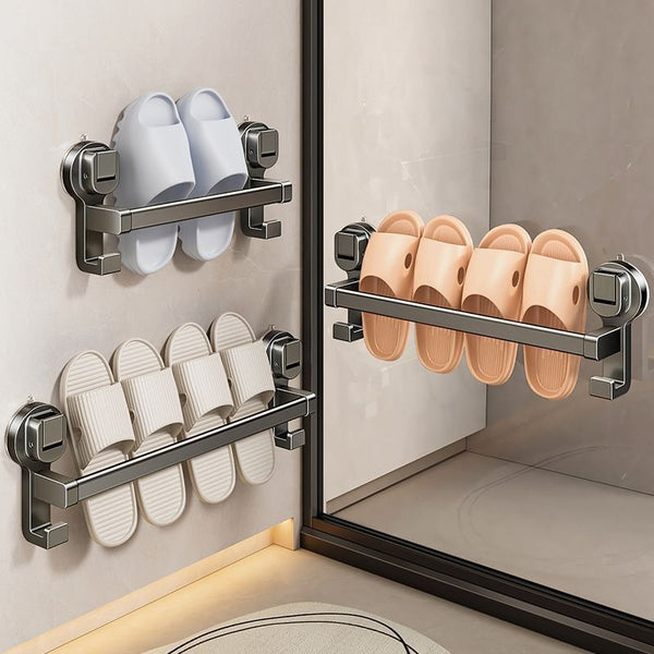 Bathroom suction cup slipper rack Wall-mounted non-punching shoe rack Wall-mounted toilet storage Toilet door back slippers