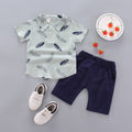 newborn & infant set: feather-weight kids' shirt & single-breasted shorts - hot-selling two-piece outfit for export