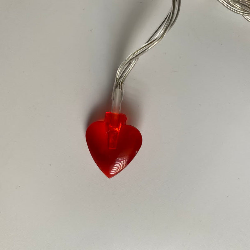 Cross-border LED Christmas decoration fairy light heart-shaped red soft love birthday battery box LED light string