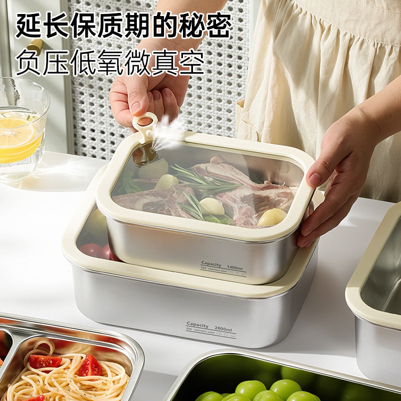 304 stainless steel food storage container - microwave safe, student-approved lunch box, airtight food container for fruits and bento boxes