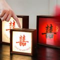 A pair of "double happiness" wedding dowry long-lasting lamps, night lights, photo frames, ornaments, wedding room decoration, newlyweds wedding gifts