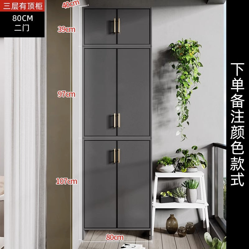 Space Aluminum Balcony Locker Sunscreen Wardrobe Large Capacity Cabinet Sundries Storage Cabinet Locker Shoe Cabinet Side Cabinet